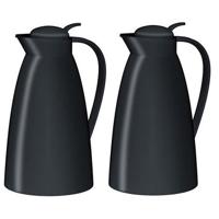 Thermoskan/isoleerkan - 2x - zwart - 1 liter - Koffiekannen - theekannen - isoleerkannen Thermoskan/isoleerkan - 2x - zwart - 1 liter - Koffiekannen - theekannen - isoleerkannen