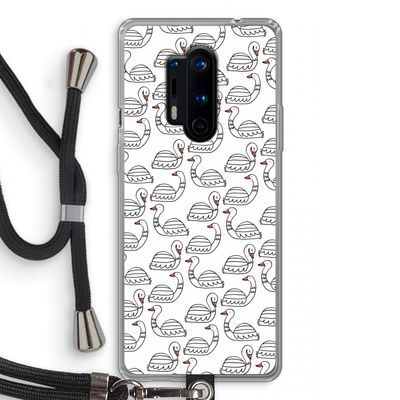 Zwanen: OnePlus 8 Pro Transparant Hoesje met koord