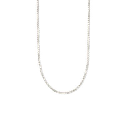 Ketting zilver-synthetische parel 3 mm 40-44 cm