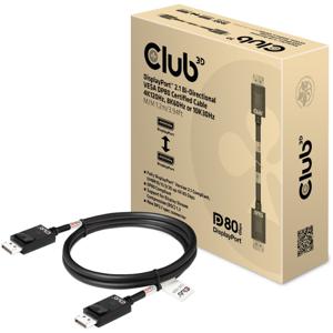 CLUB3D DisplayPort 2.1 Bi-Directional VESA DP80 Gecertificeerde kabel 4K240Hz, 8K60Hz or 10K30Hz M/M 1.2m/3.94ft