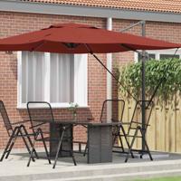 Roma Parasol Rood 286 x 285 x 265 cm Polyester en Aluminium