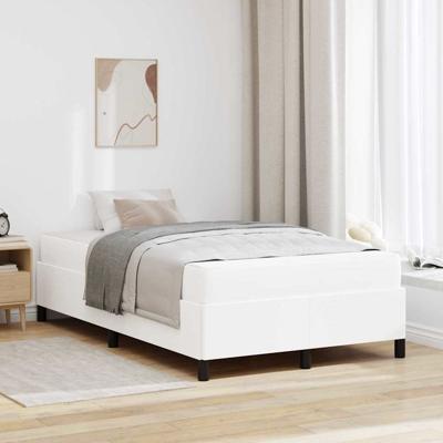 Bedframe met matras met matras Wit 120 x 200 cm Kunstleer
