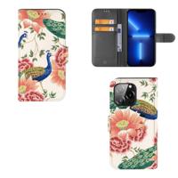 Telefoonhoesje | Met pasjeshouder | voor iPhone 13 Pro Pink Peacock