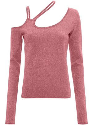 JW Anderson haut asymétrique métallisé à découpes - Rose