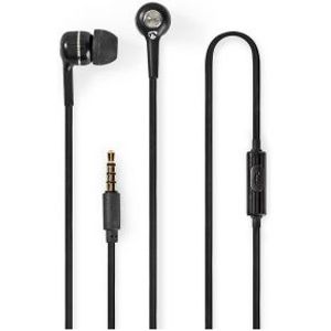 Wired Headphones | 1.2m Round Cable | In-Ear | Built-in Microphone | Black