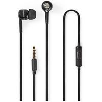 Wired Headphones | 1.2m Round Cable | In-Ear | Built-in Microphone | Black - thumbnail