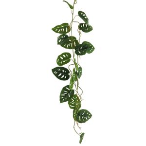 Bellatio Design kunstplant/hangplant slinger - Gatenplant - groen - 120 cm