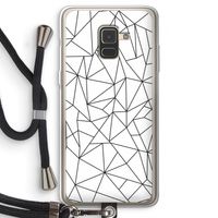 Geometrische lijnen zwart: Samsung Galaxy A8 (2018) Transparant Hoesje met koord