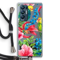 Papegaaien: Oppo Find X3 Neo Transparant Hoesje met koord