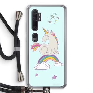 Regenboog eenhoorn: Xiaomi Mi Note 10 Transparant Hoesje met koord