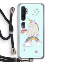 Regenboog eenhoorn: Xiaomi Mi Note 10 Transparant Hoesje met koord