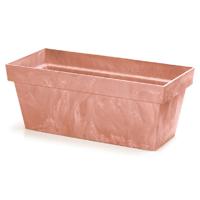 Beton-look plantenbak/bloembak - kunststof - 59 x 26 x 23 cm - terracotta - voor buiten