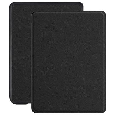 Lunso Kobo Clara HD hoes (6 inch) - Vegan Saffiano Leren sleepcover - Zwart