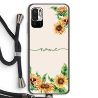 Zonnebloemen: Xiaomi Redmi Note 10 5G Transparant Hoesje met koord Zonnebloemen: Xiaomi Redmi Note 10 5G Transparant Hoesje met koord