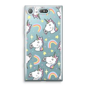 Rainbow Unicorn: Sony Xperia XZ1 Compact Transparant Hoesje