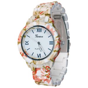 Geneva fashion horloge Flower Pink