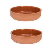 2x Tapas voedsel serveer schaaltjes 450 ml terracotta 16 x 4 cm - thumbnail