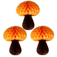 Hangdecoratie herfst thema paddenstoel oranje - 3x - 20 cm- herfst versiering - brandvertragend