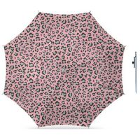 Parasol - luipaard roze print - D160 cm - incl. draagtas - parasolharing - 49 cm - Parasols