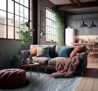 Effen cement strepen stenenstructuur vinyl tapijt