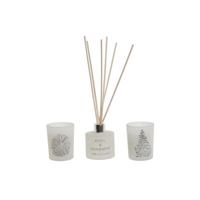 kaarsjes DKD Home Decor Wit Kerstmis 5 x 5 x 6 cm