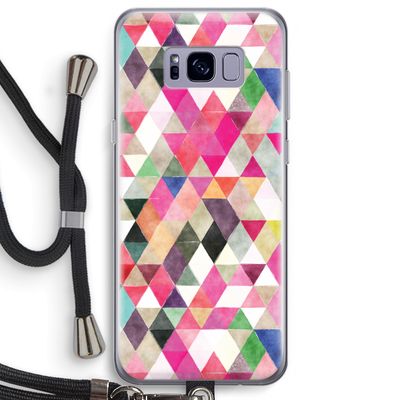 Gekleurde driehoekjes: Samsung Galaxy S8 Plus Transparant Hoesje met koord