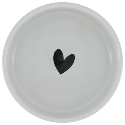HEMA Hondenvoerbak Ø16x6 Keramiek Zwart/wit