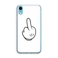 Middle finger white: iPhone XR Transparant Hoesje