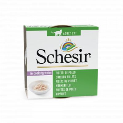 Schesir kipfilet (natural style) natvoer kat (blikjes 85 gram) 1 tray (14 x 85 g)