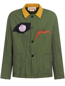Marni surchemise à patch logo - Vert