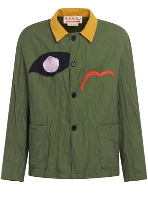 Marni surchemise à patch logo - Vert