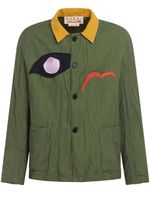 Marni surchemise à patch logo - Vert