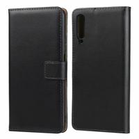 Lederen horizontale Flip holster voor Huawei Honor 9X Pro met magnetische sluiting en beugel en kaartsleuf en portemonnee
