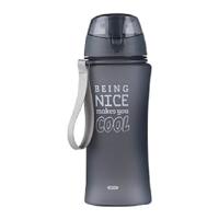 Drinkfles/waterfles Bidon - 480 ml - grijs - Sportfles - Herbruikbaar - Kunststof