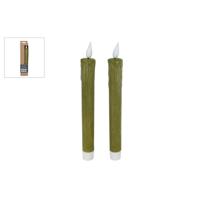 LED Kaarsen + Afstandsbediening 2 Stuks Groen LED Kaarsen + Afstandsbediening 2 Stuks Groen