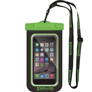 Zwarte/groene waterproof hoes voor smartphone/mobiele telefoon