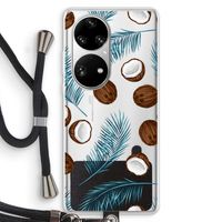 Kokosnoot roze: Huawei P50 Pro Transparant Hoesje met koord
