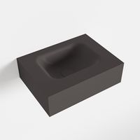 MONDIAZ LEX Dark_grey vrijhangende solid surface wastafel 40cm. Positie wasbak midden