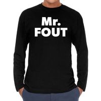 Long sleeve t-shirt zwart met Mr. Fout bedrukking voor heren 2XL  - - thumbnail