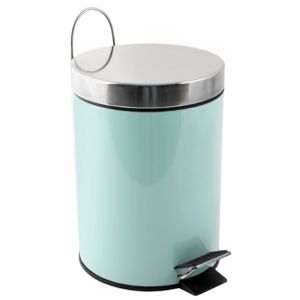 Prullenbak/pedaalemmer - metaal - mintgroen - 3 liter - 17 x 25 cm - Badkamer/toilet