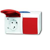 ABB 2CKA002084A0700 Geaard stopcontact IP44 Robijn-rood, Rood
