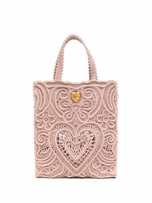 Dolce & Gabbana petit sac à main Beatrice en dentelle Cordonetto - Rose