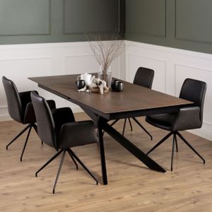 Bendt Uitschuifbare Eettafel 'Chrislyn' Keramiek 200-240 x 100cm, kleur Bruin