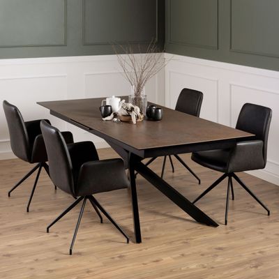 Bendt Uitschuifbare Eettafel 'Chrislyn' Keramiek 200-240 x 100cm, kleur Bruin