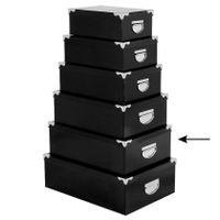 5Five Opbergdoos/box - zwart - L44 x B31 x H15 cm - Stevig karton - Blackbox   -