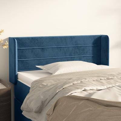 Hoofdbord met randen 103x16x78/88 cm fluweel donkerblauw
