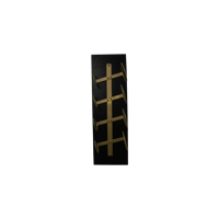 Hangend wijnrek 4 flessen - 20x13x65 - Zwart/Goud- Mangohout/metaal Hangend wijnrek 4 flessen - 20x13x65 - Zwart/Goud- Mangohout/metaal