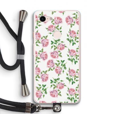 Kleine roosjes: Pixel 3 XL Transparant Hoesje met koord