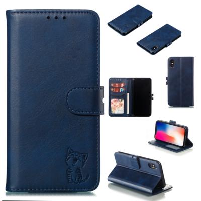 Lederen beschermhoes voor iPhone X & XS (blauw)