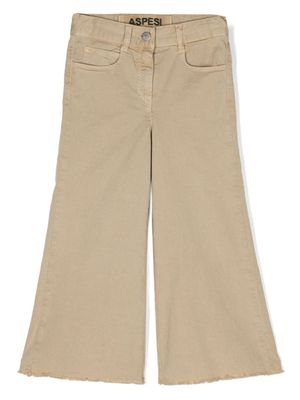 Aspesi Kids pantalon ample à bords effilochés - Tons neutres